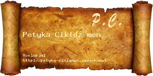 Petyka Ciklámen névjegykártya